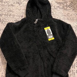 Black Fuzzy Sherpa Sweatshirt